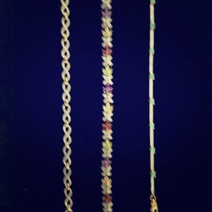 Three Vermeil Bracelets with real stones